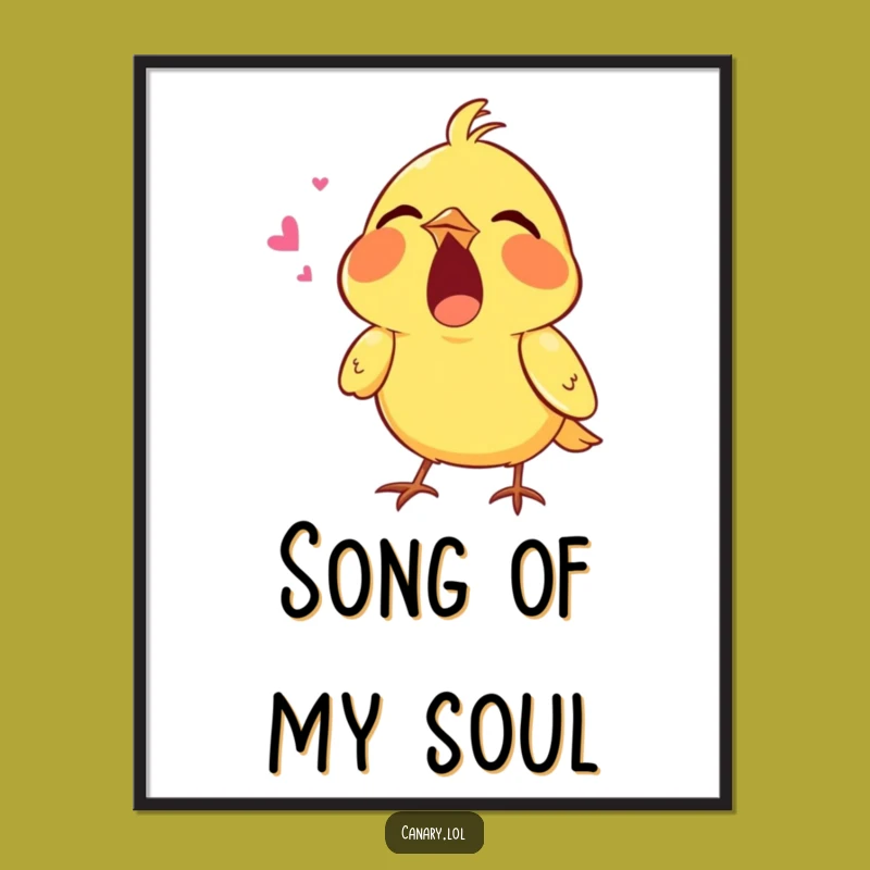 Funny Singing Canary Digital Art: Hilarious Printable Decor for Music Lovers