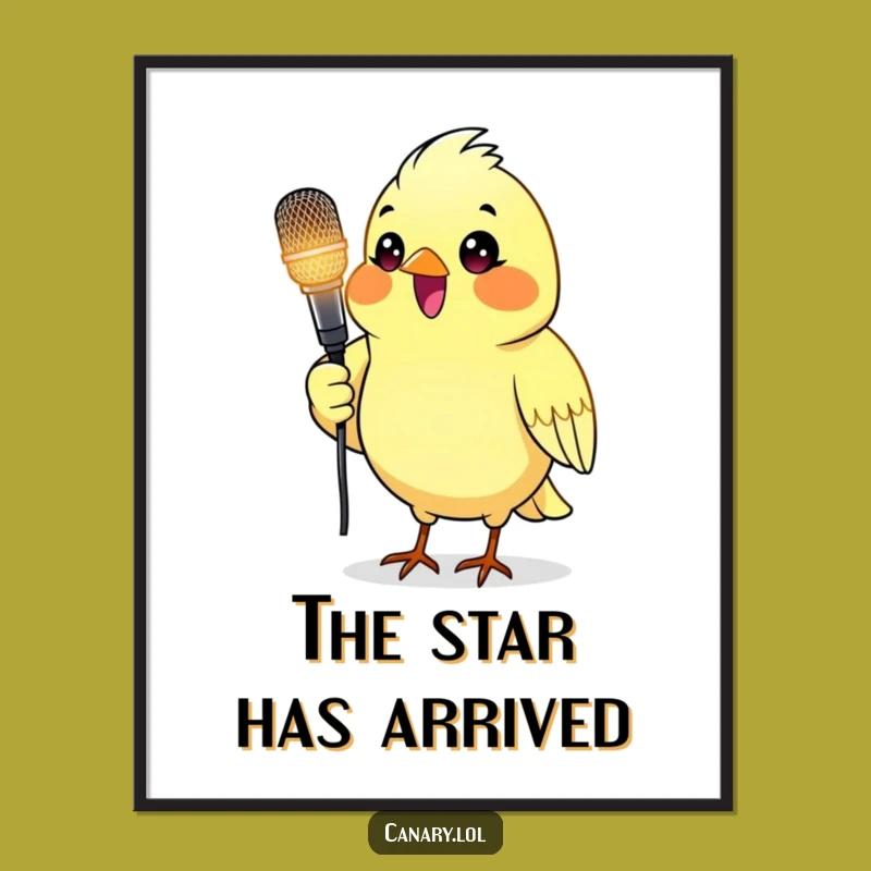 Funny Canary Singing Digital Art - Instant Rockstar Decor Gift!