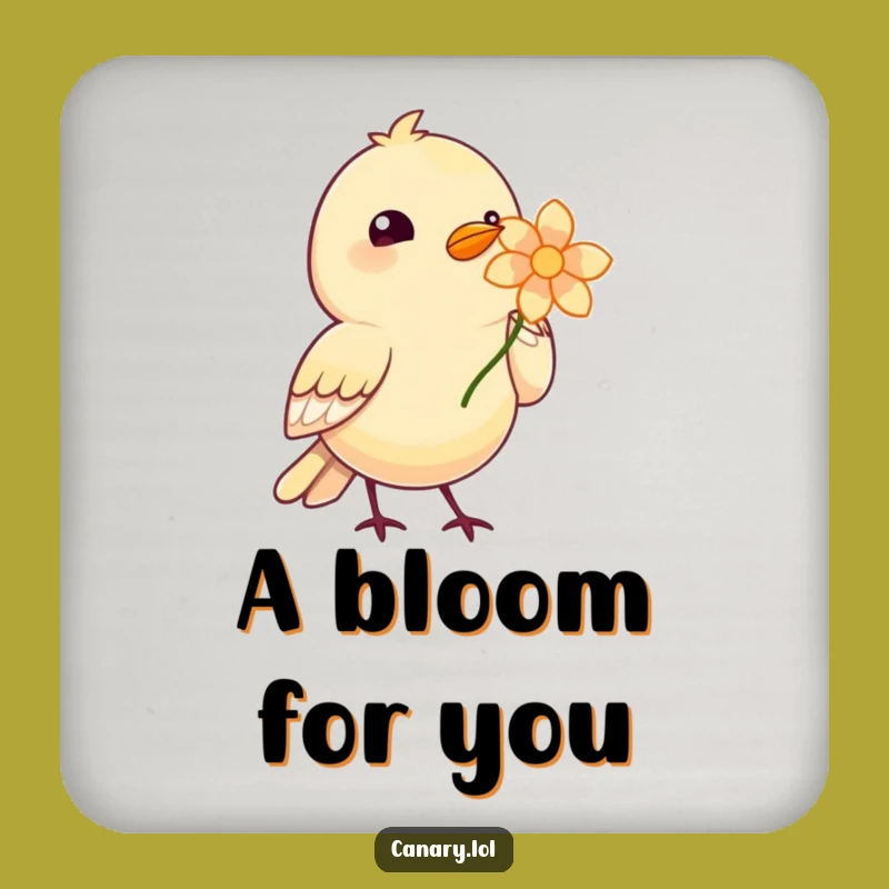 Funny Bird Bloom Coaster - Protect Surfaces with Floral Charm!