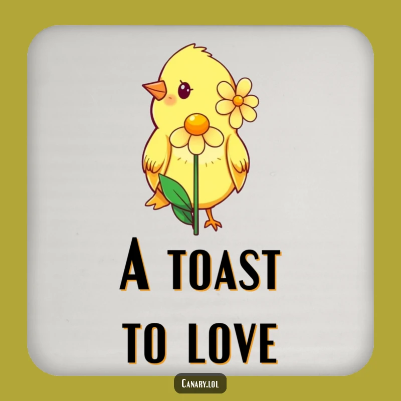 Funny Shy Canary Flower Coaster: Protect with Sweetness, Gentle Bird Art, Unique Funny Gift