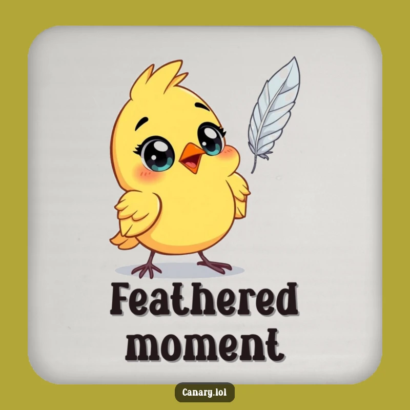 Funny Astonished Canary Coaster: Surprise Your Table