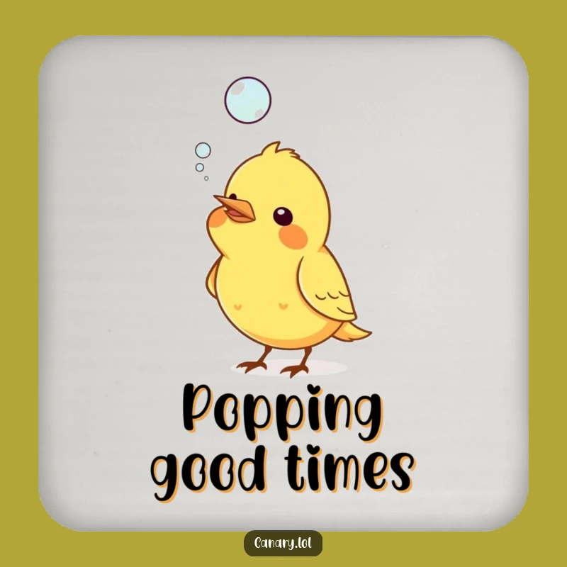 Funny Canary Bubble Coaster Set: Protect Surfaces with Whimsical Bird Fun