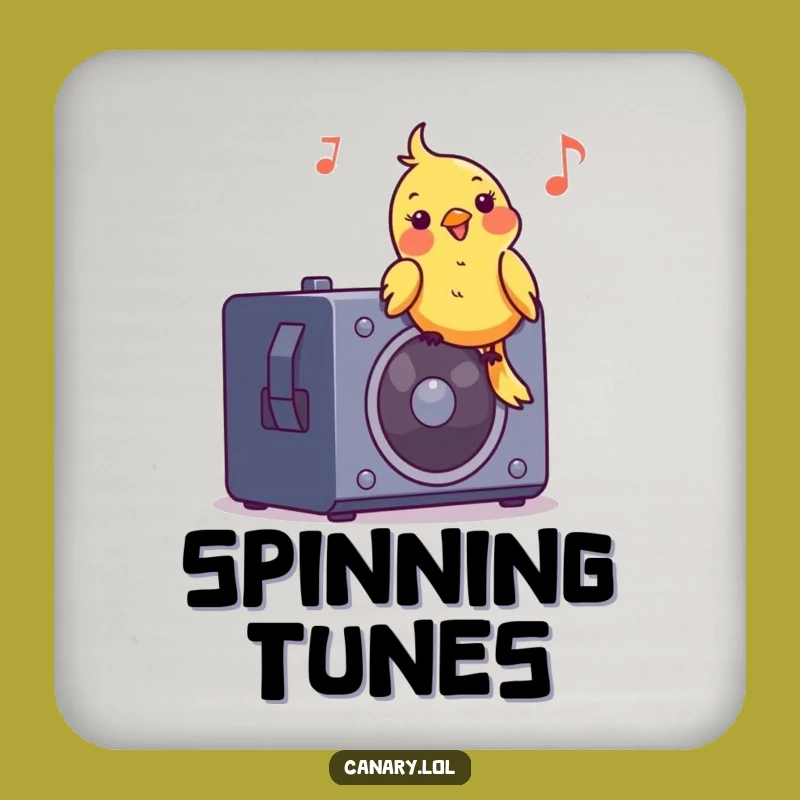 Funny Canary DJ Coaster: Music Lover's Drink Protector, Perfect Funny Gift