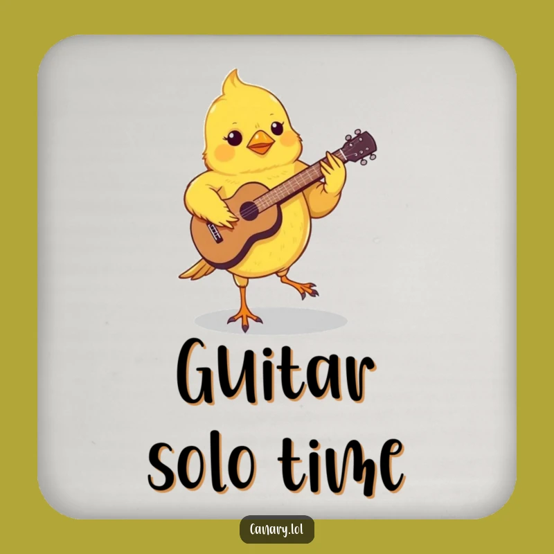 Funny Canary Guitar Coaster - Protect Surfaces with Musical Style!