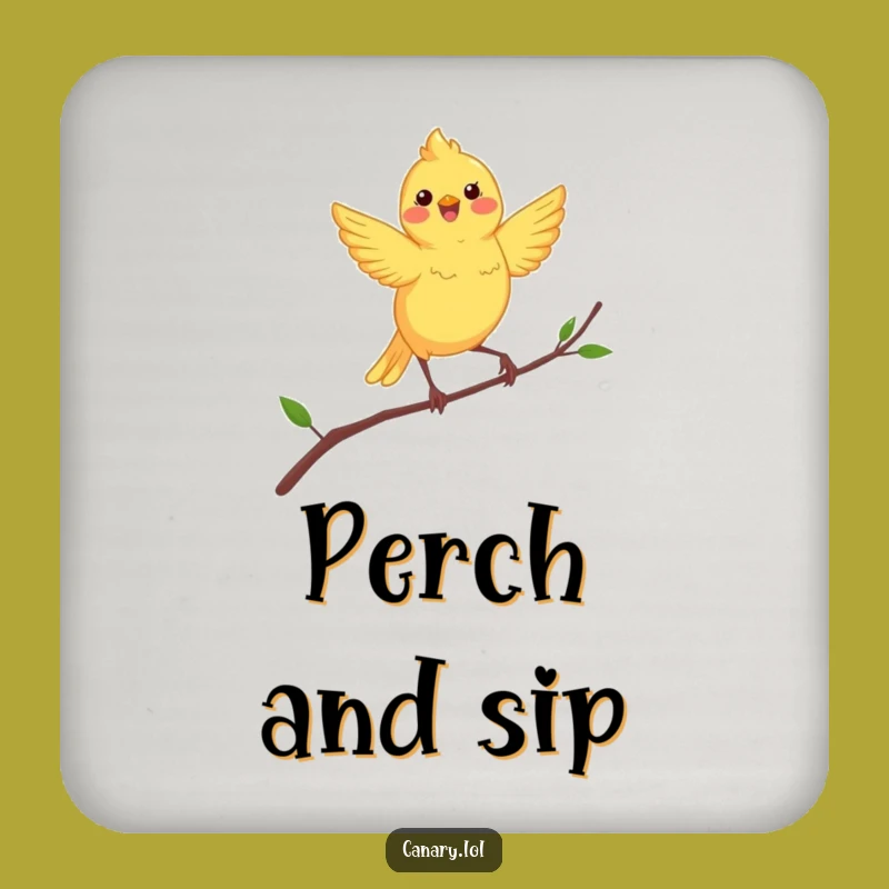 Funny Dancing Canary Drink Coaster: Protect Surfaces with Birdy Charm