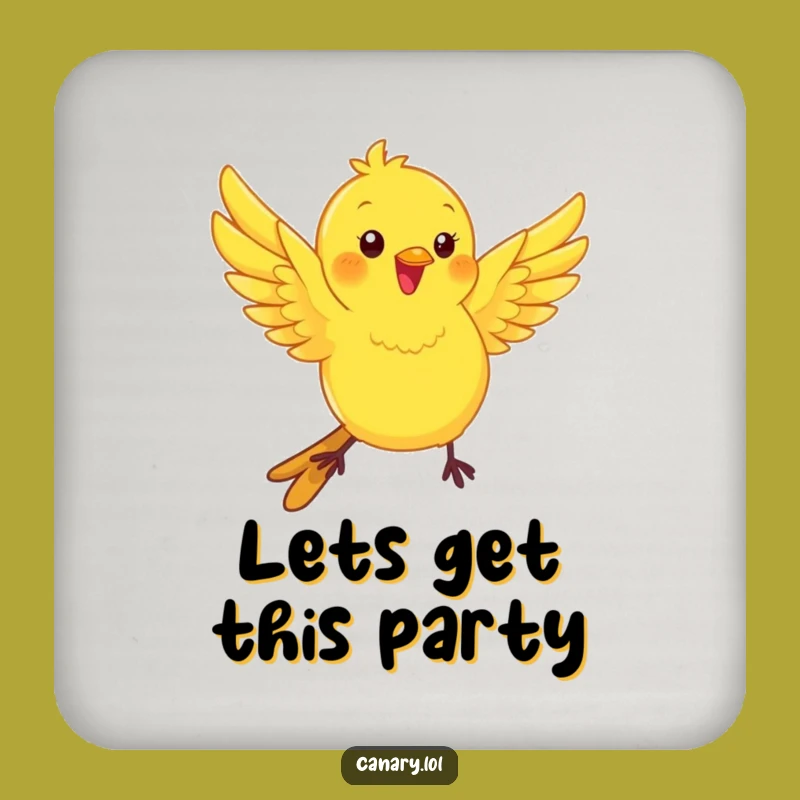 Funny Kawaii Canary Coaster: Playful Fluttering Bird Protection for Surfaces!