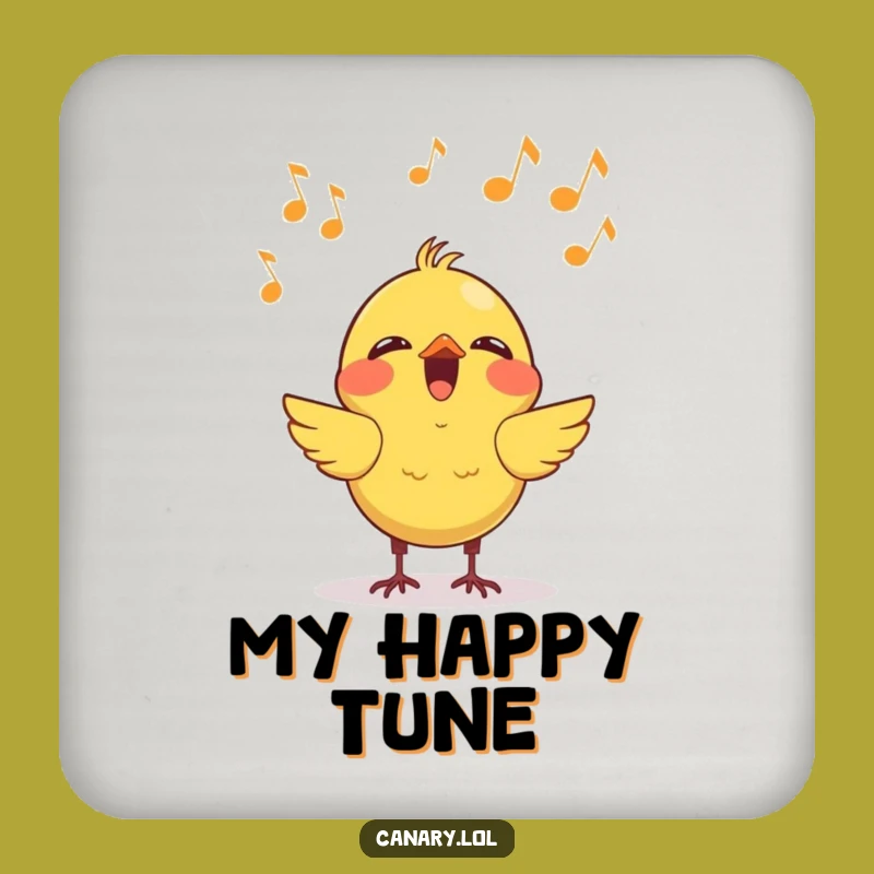 Funny Kawaii Canary Singing Drink Coaster - Protect Surfaces with Musical Fun