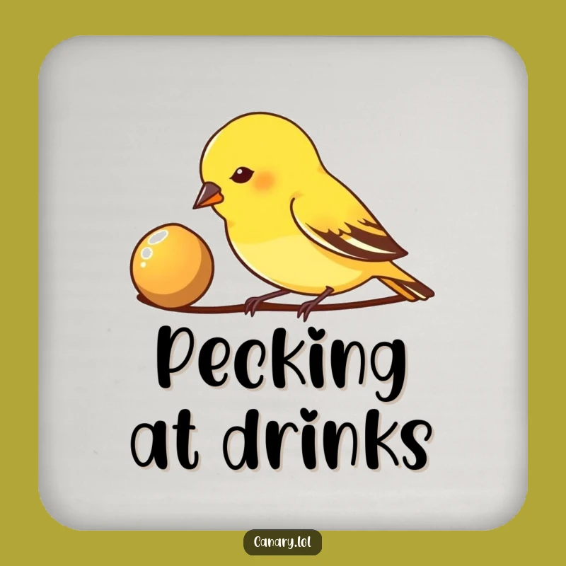 Funny Pecking Canary Bird Coaster: Protect Surfaces with Focus