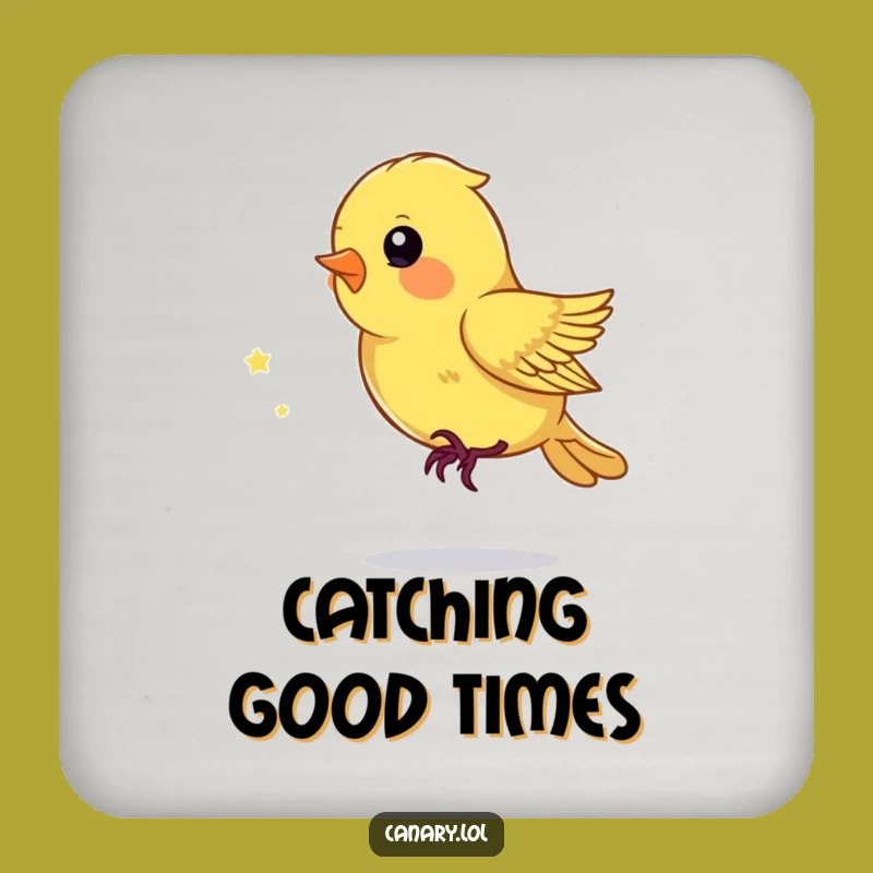 Funny Playful Canary Coasters - Set of Funny Gifts for Whimsical Tables