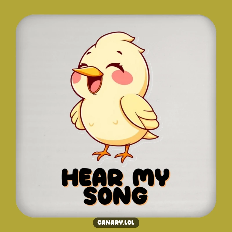 Funny Kawaii Canary Singing Coaster: Protect Surfaces with Style