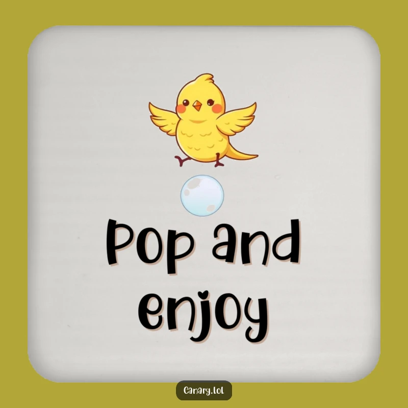 Funny Canary Coasters (Set of 4): Bubble Dance, Perfect Humorous Gift