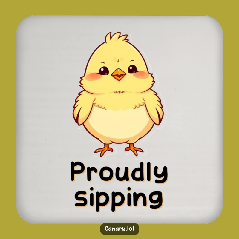 Funny Chubby Canary Coaster - Proud Bird Drink Protector