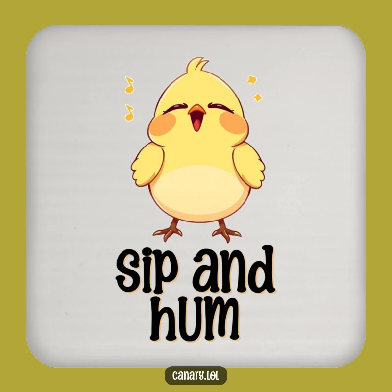 Funny Happy Song Canary Drink Coaster - Blissful Protection for Surfaces