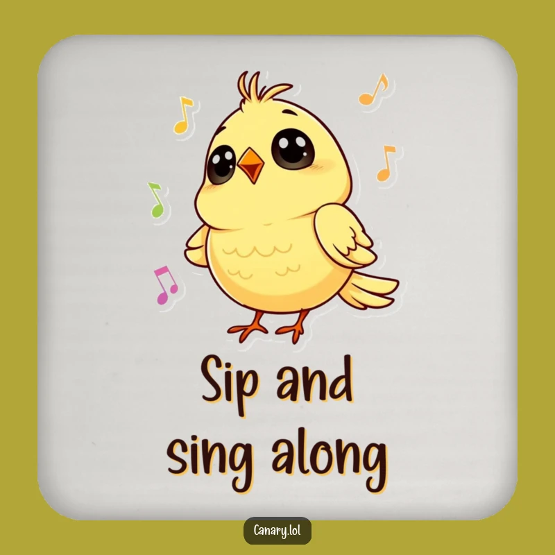 Funny Canary Singing Coaster Set: Cheerful Bird Table Protection