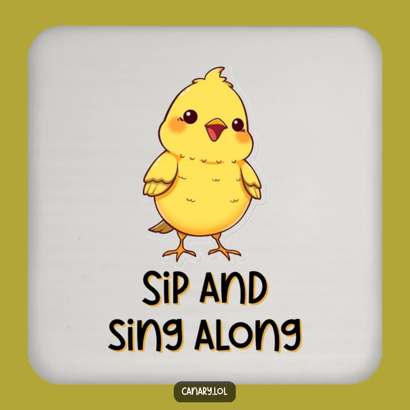 Funny Kawaii Canary Coaster: Cheerful Chirping Bird Protection for Surfaces!