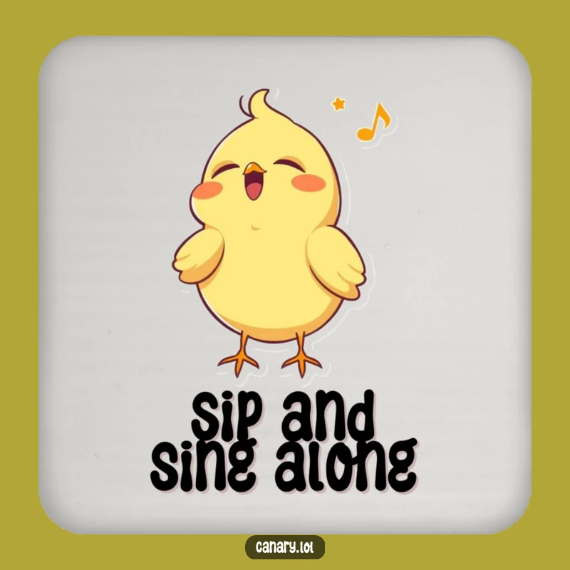 Funny Canary Coasters (Set of 4): Joyful Song, Perfect Humorous Gift