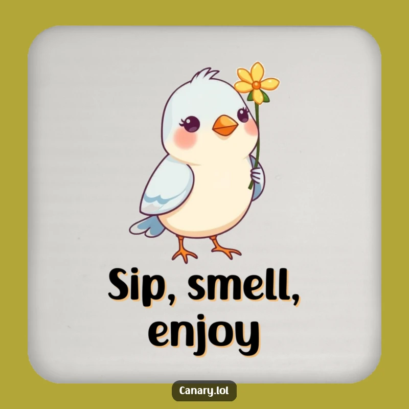 Funny Bird Flower Coaster - Sweet Beak Blossom Drink Decor