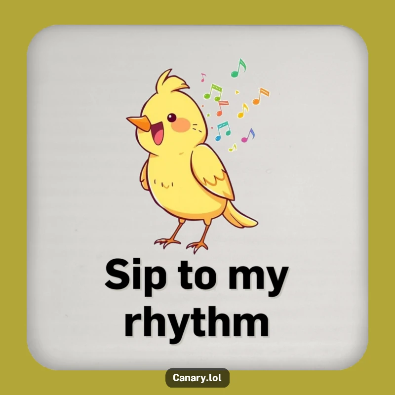 Funny Canary Coasters (Set of 4): Musical Notes Protection, Perfect Humorous Gift