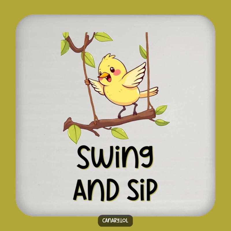 Funny Kawaii Canary Drink Coaster: Cute Bird Protection - Tiny Gift