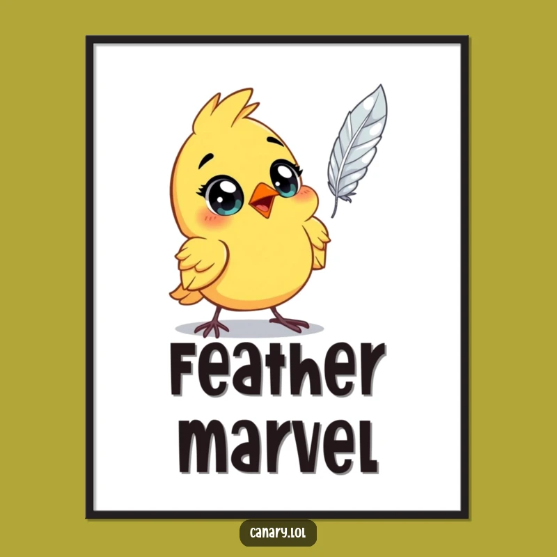 Funny Astonished Canary Poster: Feather Surprise Wall Art