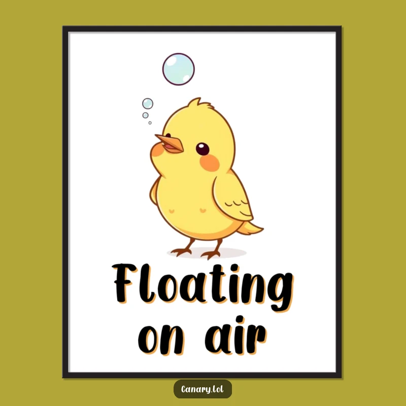 Funny Canary Bubble Poster: Whimsical Wall Art for Humorous Decor