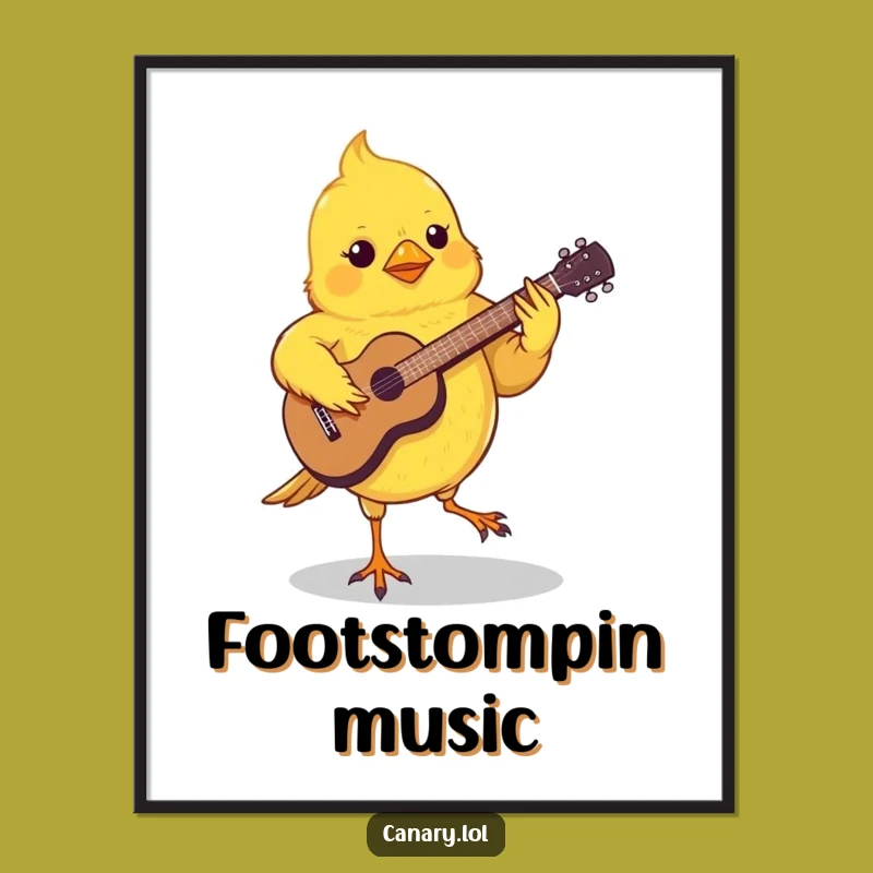 Funny Canary Guitar Poster - Wall Art for Your Little Rockstar!
