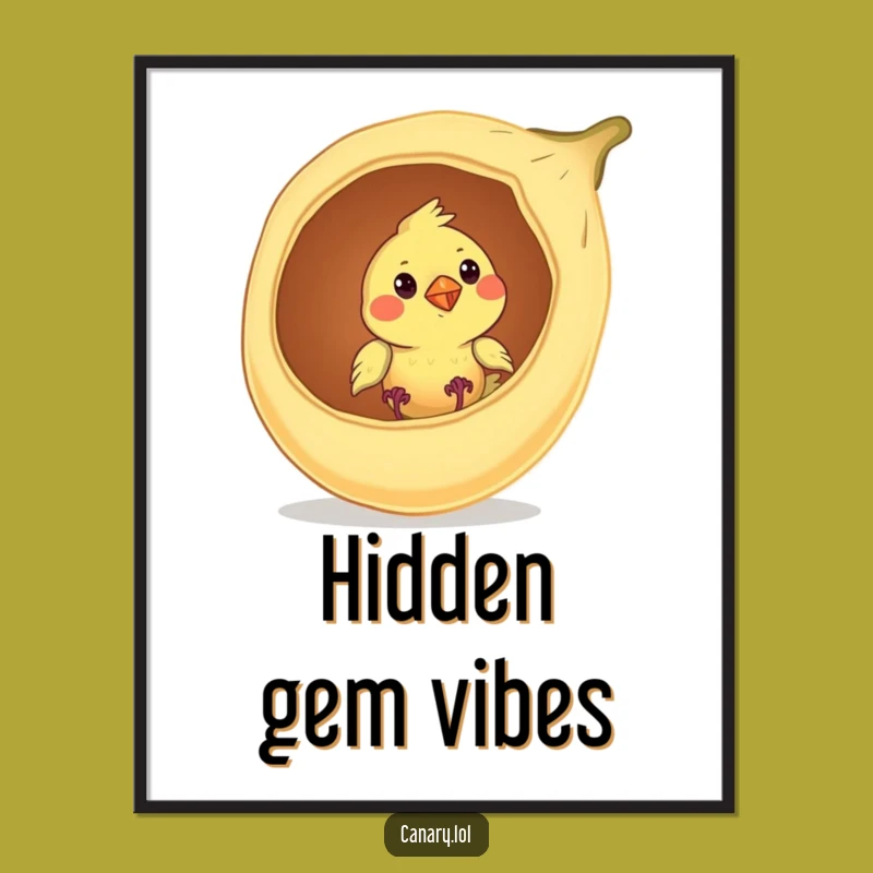 Funny Canary Poster: Seed Pod Peek Art, Perfect Nature & Humorous Wall Decor Gift