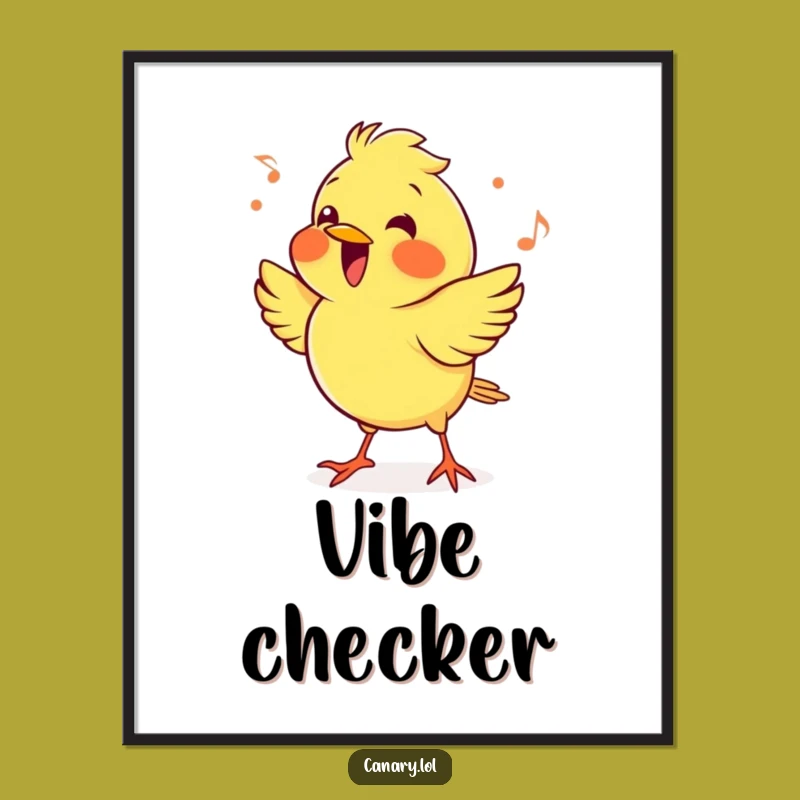 Funny Cheerful Canary Poster: Musical Beat Wall Art