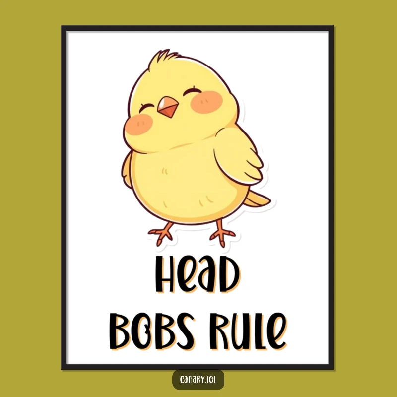 Funny Bobbing Canary Poster: Rhythmic Bird Dance Wall Art for a Cheerful Home