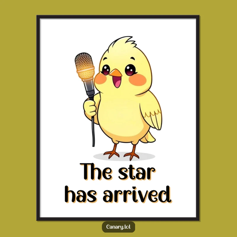 Funny Canary Singing Poster - Rockstar Wall Art Gift!