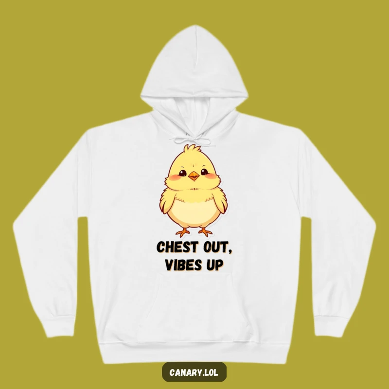 Cozy Funny Chubby Canary Hoodie - Warm Proud Bird Sweatshirt