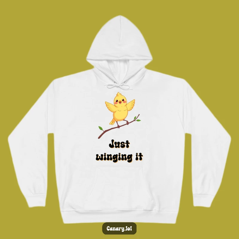 Cozy Funny Dancing Canary Hoodie: Warm Comfort and Birdy Cheer
