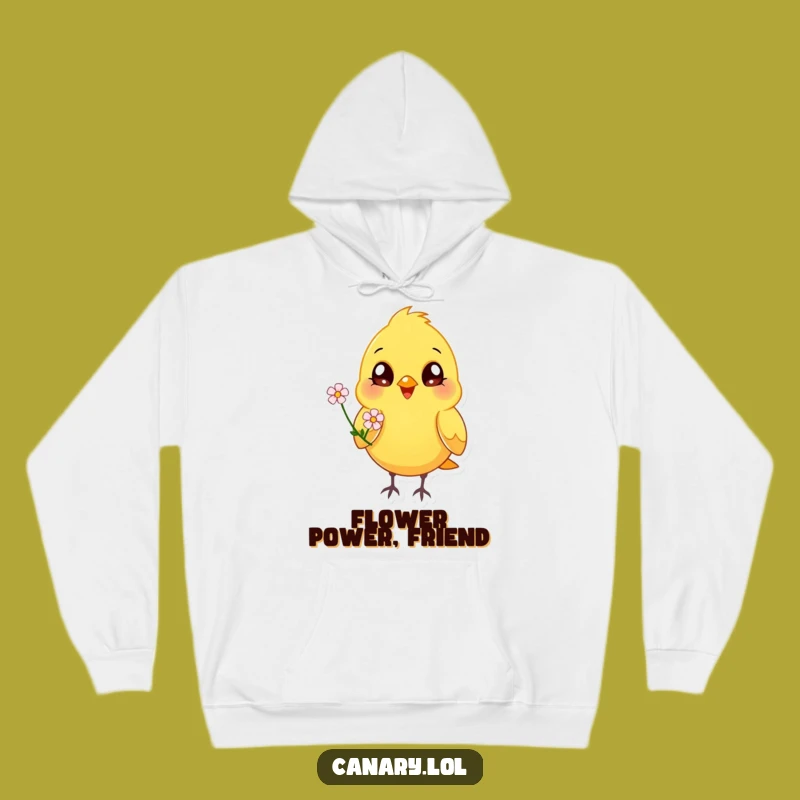 Funny Happy Canary Flower Hoodie: Cozy Comfort with a Cheerful Bird Design