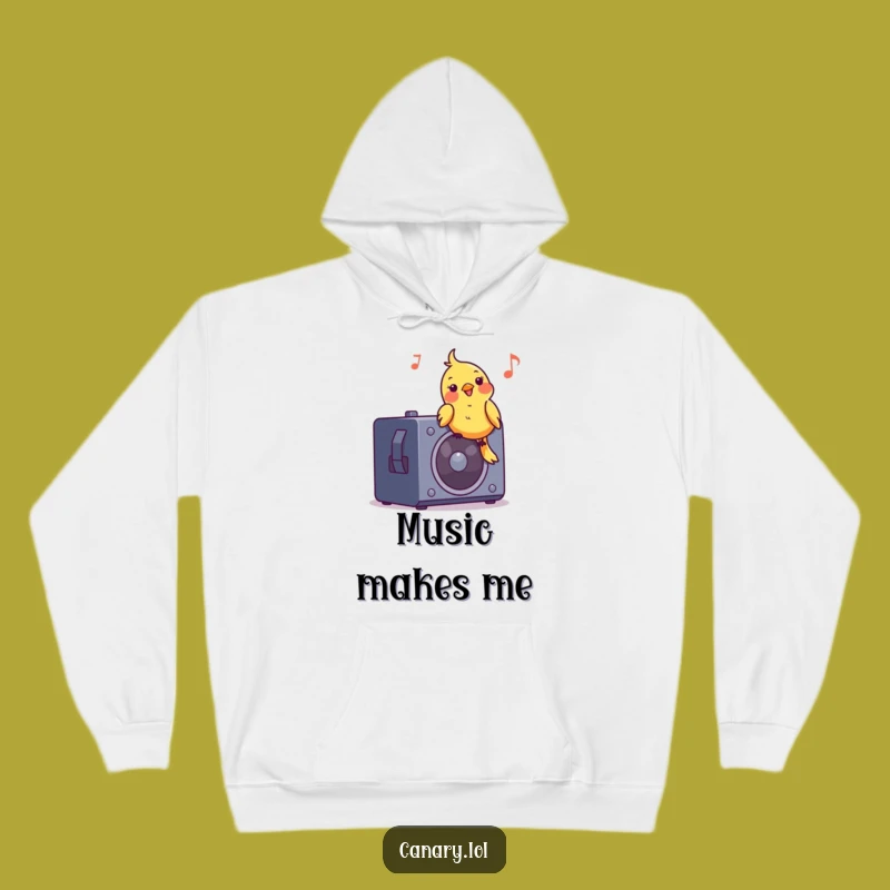 Funny Canary DJ Hoodie: Cozy Bird Rocking Music Wear, Ideal Funny Gift