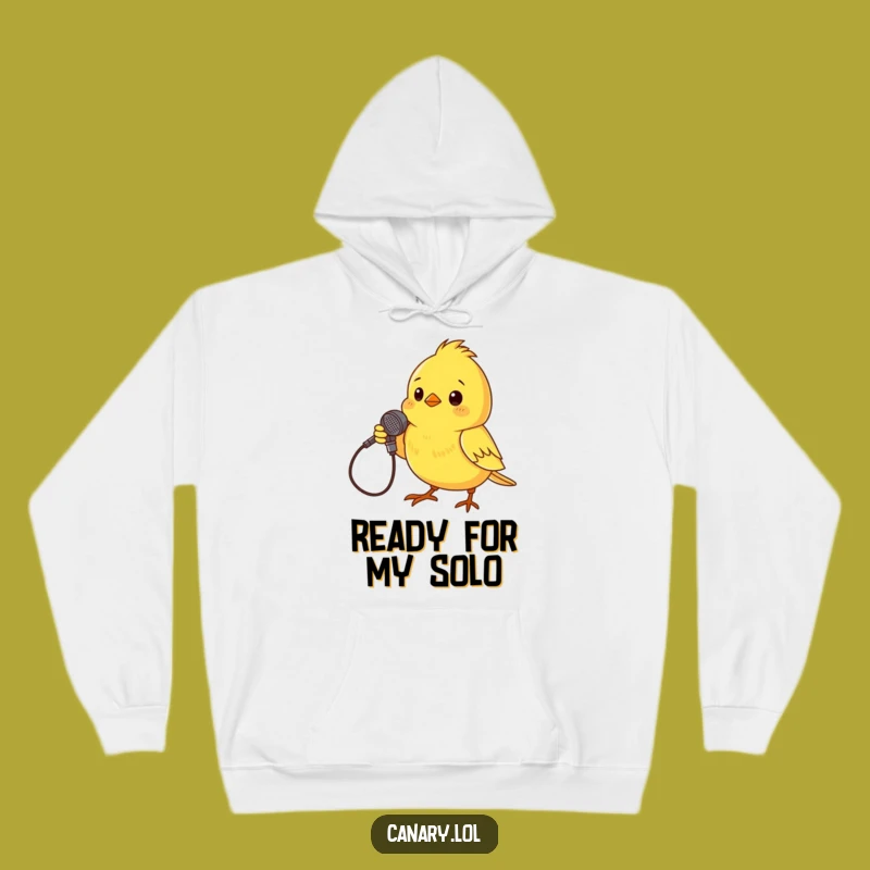 Funny Hoodie: Canary Rock Star with Twig Mic, Cozy Performer Gift