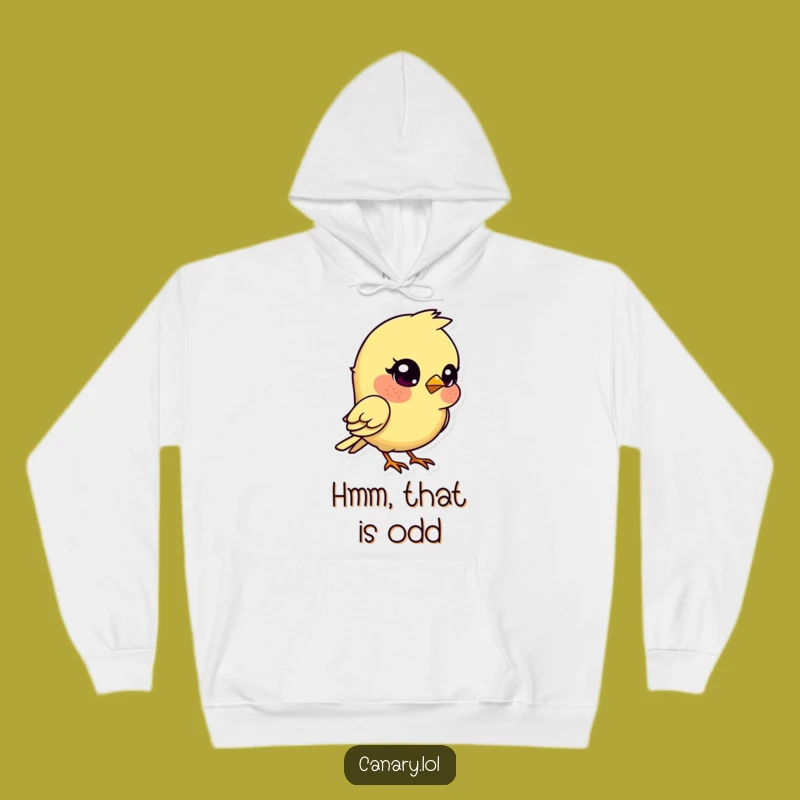 Funny Kawaii Canary Hoodie: Cozy Quizzical Bird Wear for Thoughtful Moments!