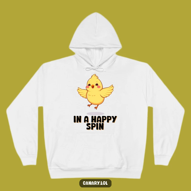 Funny Spinning Canary Hoodie: Cozy Energy, Joyful Bird Design, Ideal Funny Gift