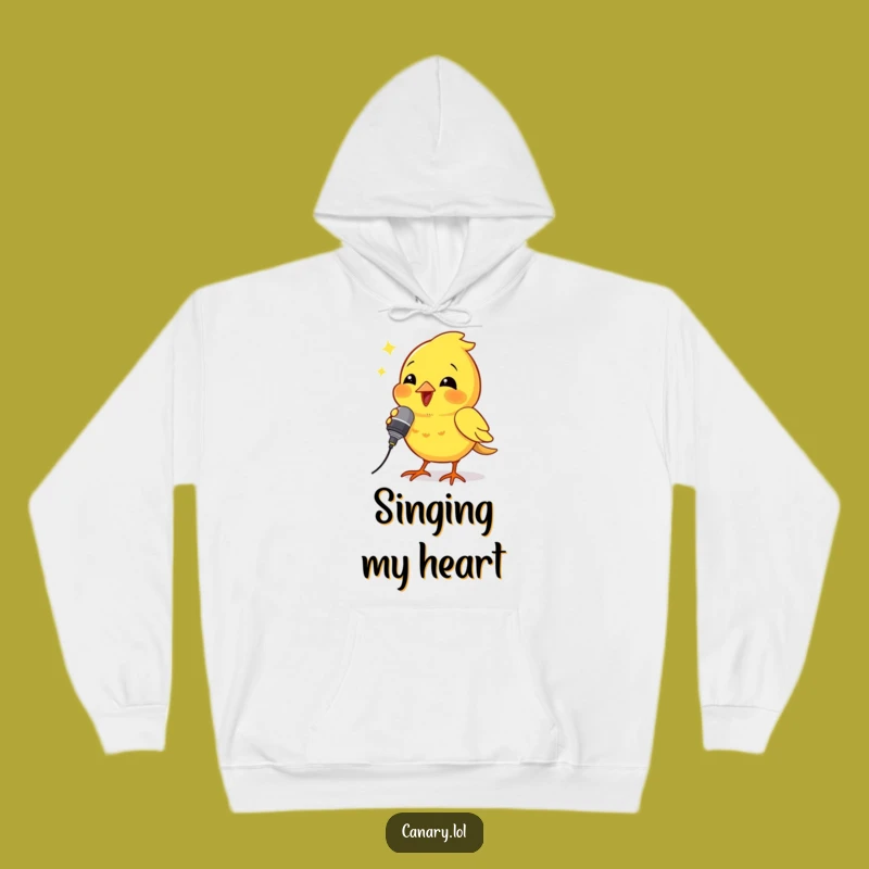 Cozy Funny Canary Rockstar Hoodie: Warm Up with Humorous Music Vibes