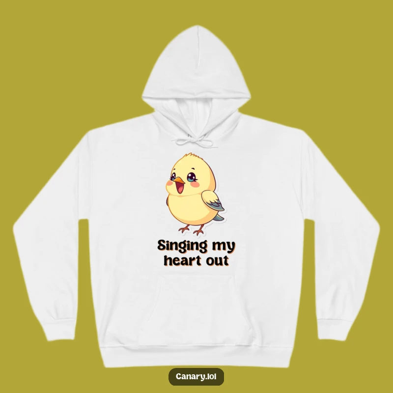 Funny Singing Canary Bird Hoodie: Cozy Comfort, Cheerful Tunes