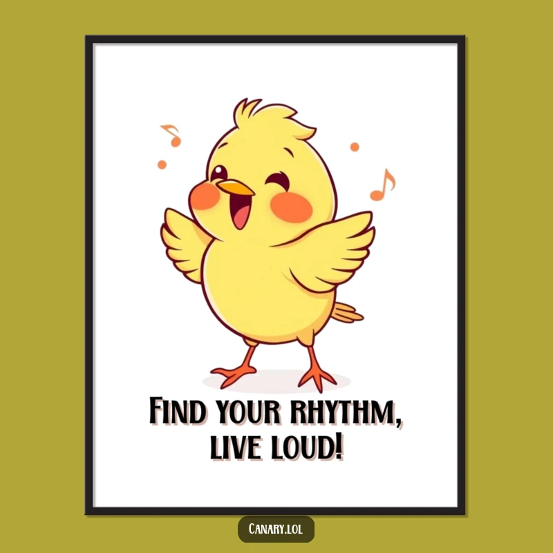 Free Printable Wall Art: Bopping Canary Funny Downloadable Art