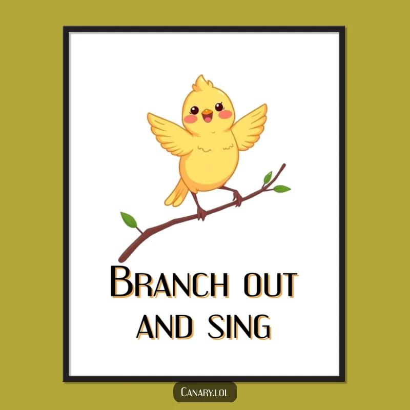 Free Printable Funny Canary Wall Art - Dancing Bird Downloadable Decor
