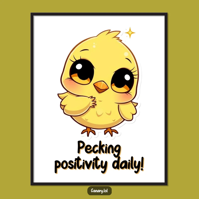 Free Printable Wall Art: Canary Pecks Sparkle - Funny Downloadable Decor