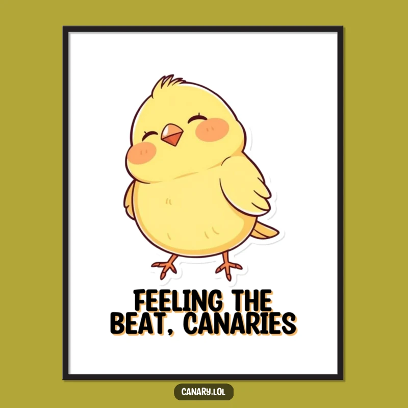 Free Printable Wall Art: Funny Bobbing Canary's Rhythmic Dance, Humorous Downloadable Decor