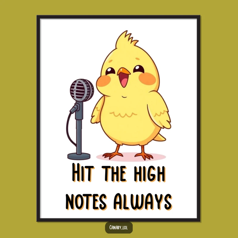 Funny Free Printable Wall Art: Beaming Canary Sings - Downloadable Decor