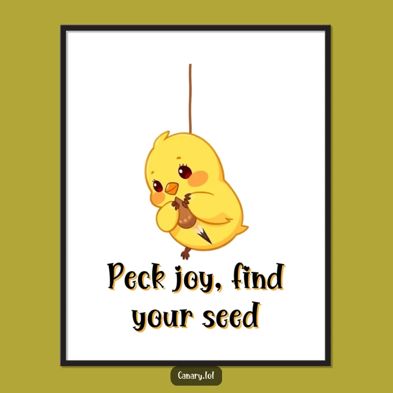Funny Free Printable Wall Art: Pecking Canary - Playful Seed Downloadable Decor!