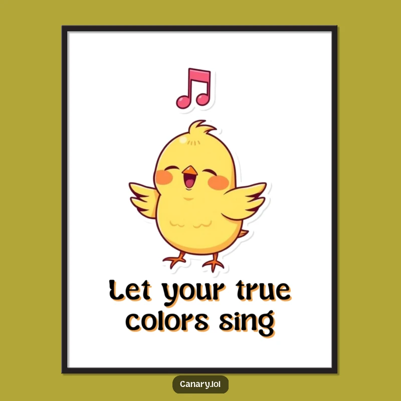 Funny Free Printable Wall Art: Singing Canary - Cheerful Musical Downloadable Decor!