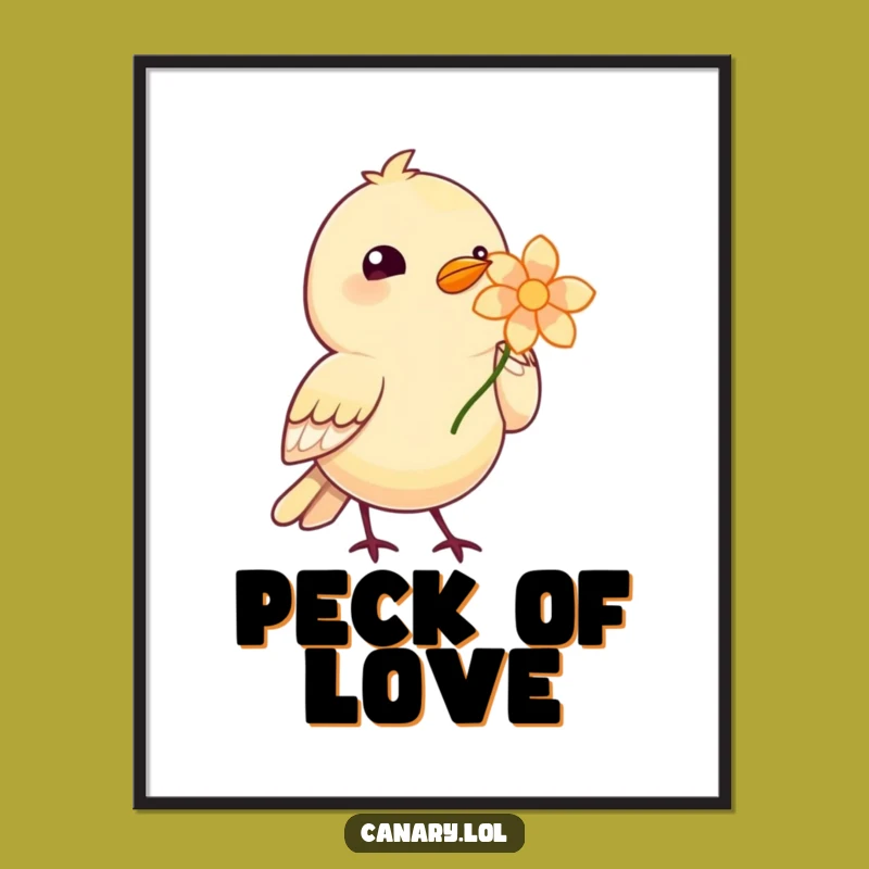 Add a touch of sweetness to your walls with this free printable wall art. Features a bird adorably offering a bright flower.