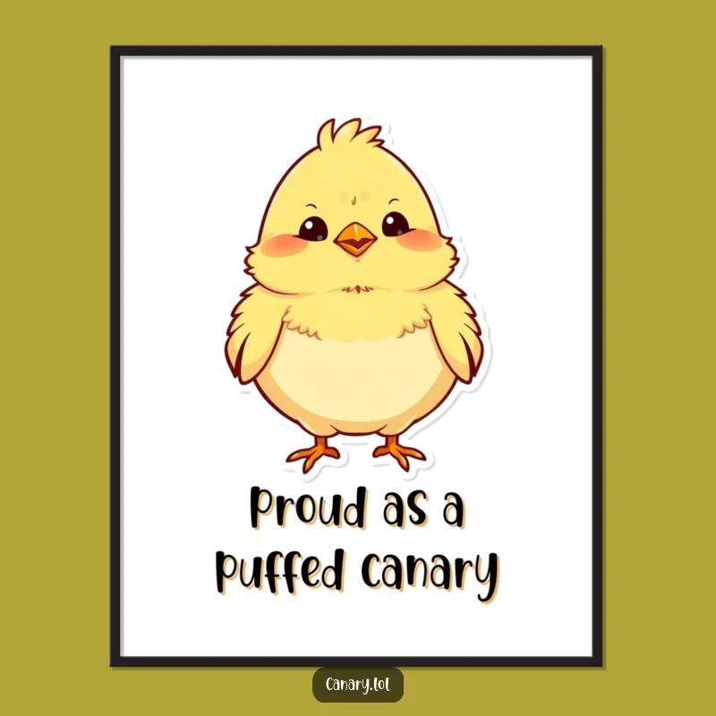 Printable Wall Art: Free Proud Chubby Canary, Funny Downloadable Decor