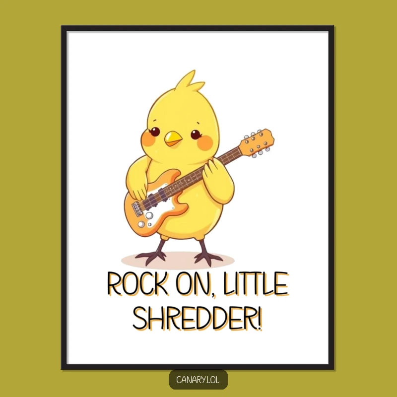 Free Printable Wall Art: Groovy Canary Guitarist Funny Downloadable Art for Music Lovers