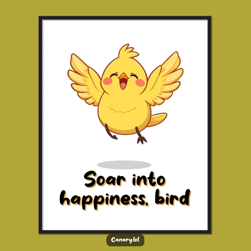 Joyful Free Printable Wall Art: Canary's Leap for Whimsical Decor